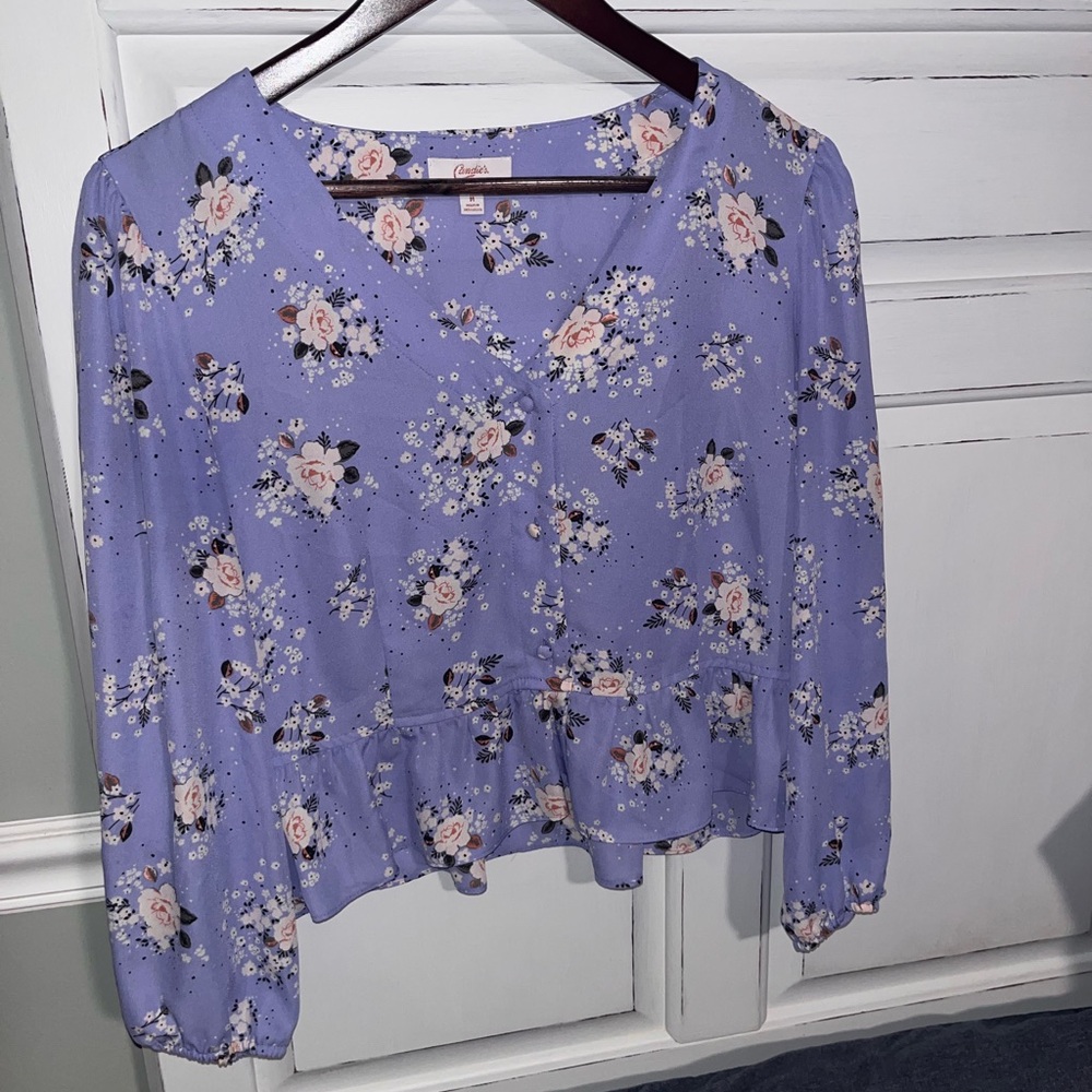 Candie's Lavender Floral Blouse